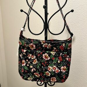 Vera Bradley Floral Black XL Crossbody Bag